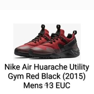 Nike Air Huarache Utility Gym Red Black (2015) Mens 13 EUC